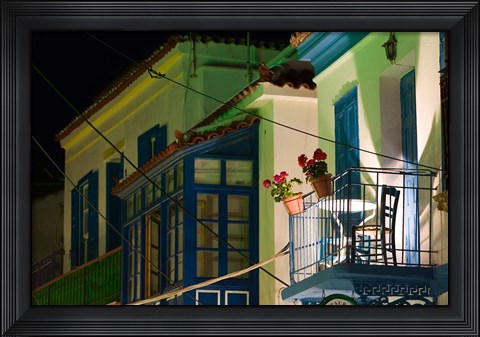 Framed Greece, Aegean Islands, Samos, Waterfront home Print