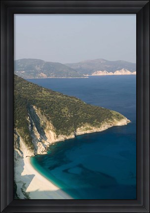 Framed Greece, Ionian Islands, Kefalonia Myrtos coastline Print