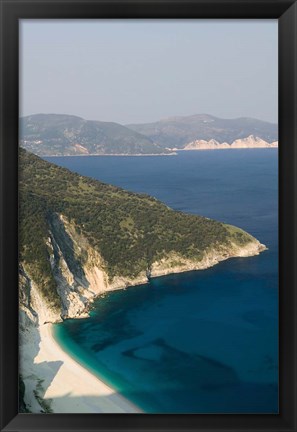Framed Greece, Ionian Islands, Kefalonia Myrtos coastline Print