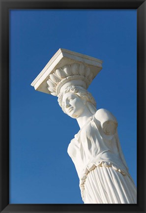 Framed Greece, Ionian Islands, Kefalonia, Caryatid Statue Print