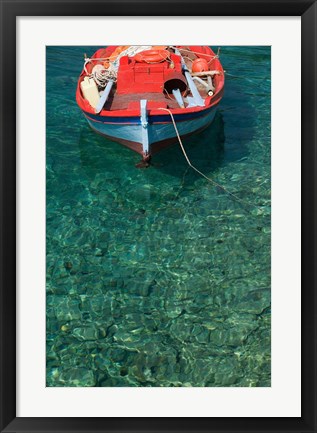 Framed Greece, Ionian Islands, Kefalonia, Fishing Boat Print