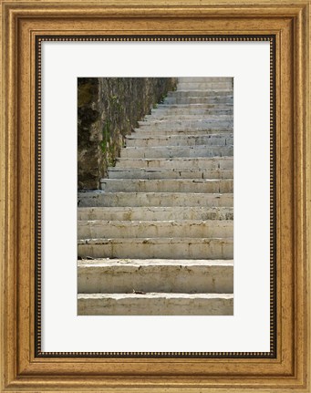 Framed Greece, Ionian Islands, Kefalonia, Stairs Print