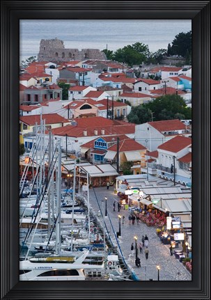 Framed Harbor View, Pythagorio, Samos, Aegean Islands, Greece Print