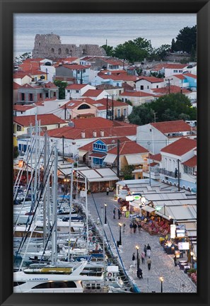 Framed Harbor View, Pythagorio, Samos, Aegean Islands, Greece Print