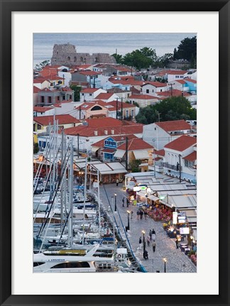 Framed Harbor View, Pythagorio, Samos, Aegean Islands, Greece Print