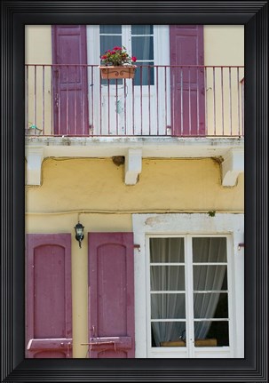 Framed House Detail, Yacht Harbor, Fiskardo, Kefalonia, Ionian Islands, Greece Print