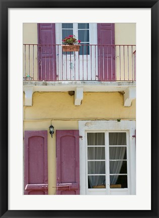 Framed House Detail, Yacht Harbor, Fiskardo, Kefalonia, Ionian Islands, Greece Print