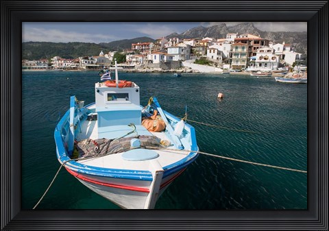 Framed Kokkari Waterfront, Samos, Aegean Islands, Greece Print