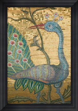 Framed Peacock Mosaic, Eleftherotria Monastery, Macherado, Zakynthos, Ionian Islands, Greece Print