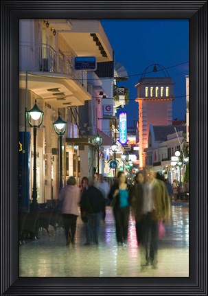 Framed Shoppers on Lithostrotou Street, Argostoli, Kefalonia, Ionian Islands, Greece Print