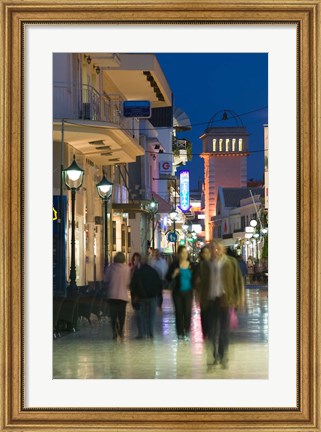 Framed Shoppers on Lithostrotou Street, Argostoli, Kefalonia, Ionian Islands, Greece Print