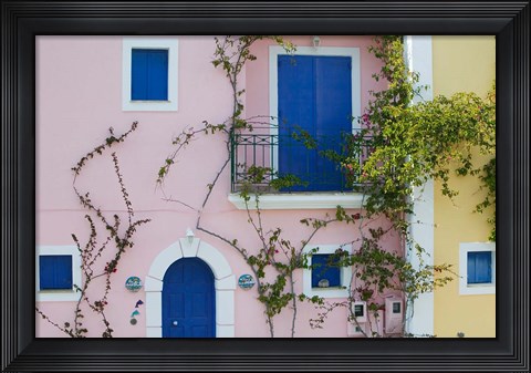 Framed Vacation Villa Detail, Assos, Kefalonia, Ionian Islands, Greece Print