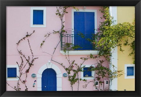 Framed Vacation Villa Detail, Assos, Kefalonia, Ionian Islands, Greece Print