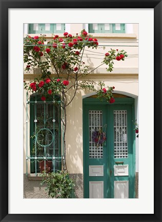 Framed Village Doorway, Agiasos, Lesvos, Mytilini, Aegean Islands, Greece Print