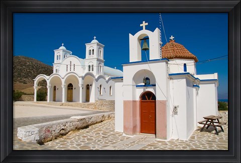 Framed Church in Small Town of Dryos, Paros, Greece Print