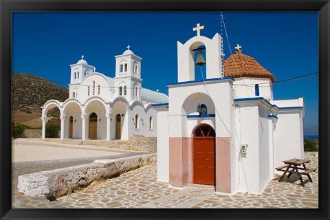 Framed Church in Small Town of Dryos, Paros, Greece Print