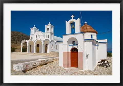 Framed Church in Small Town of Dryos, Paros, Greece Print
