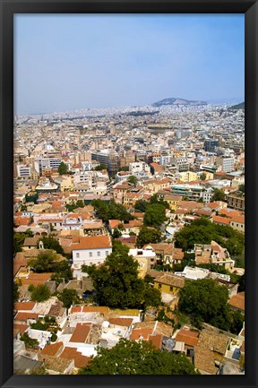 Framed Crowded City of Athens, Greece Print