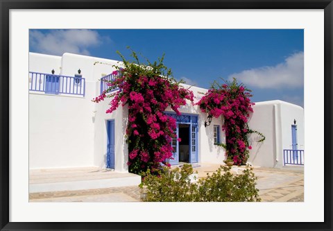 Framed Greek Architecture, Mykonos, Greece Print