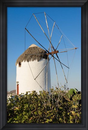 Framed Mykonos Greece Port city at sunrise Print