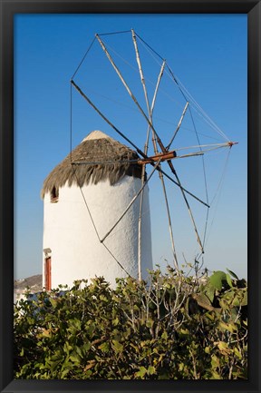 Framed Mykonos Greece Port city at sunrise Print