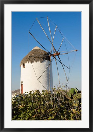 Framed Mykonos Greece Port city at sunrise Print