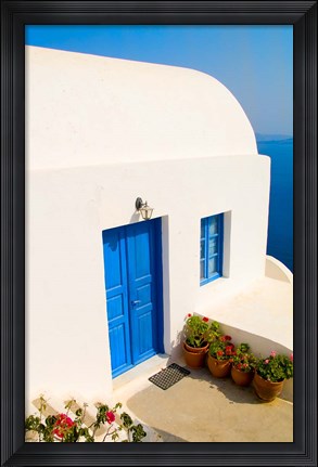 Framed White House, Oia, Santorini, Greece Print
