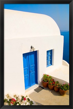 Framed White House, Oia, Santorini, Greece Print