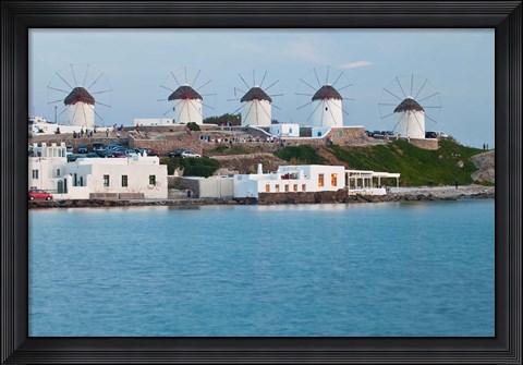 Framed Windmills, Horia, Mykonos, Greece Print