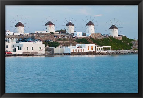 Framed Windmills, Horia, Mykonos, Greece Print