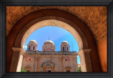 Framed Greece, Crete, Archway into Monastery near Chania Print