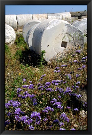 Framed Greece, Cyclades, Delos Ancient Architecture Print