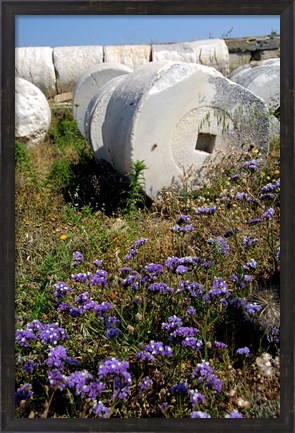 Framed Greece, Cyclades, Delos Ancient Architecture Print