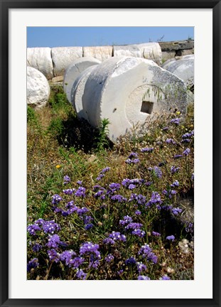 Framed Greece, Cyclades, Delos Ancient Architecture Print