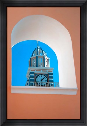 Framed Scenic view of Thira, Santorini, Greece Print