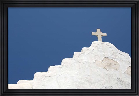Framed Typical Whitewashed Architecture, Mykonos, Greece Print