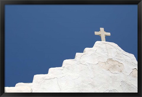 Framed Typical Whitewashed Architecture, Mykonos, Greece Print