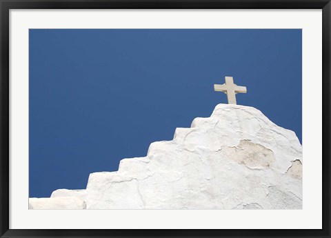 Framed Typical Whitewashed Architecture, Mykonos, Greece Print