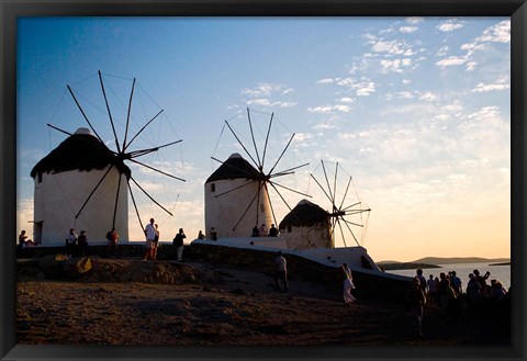 Framed Famous Windmills, Hora, Mykonos, Greece Print