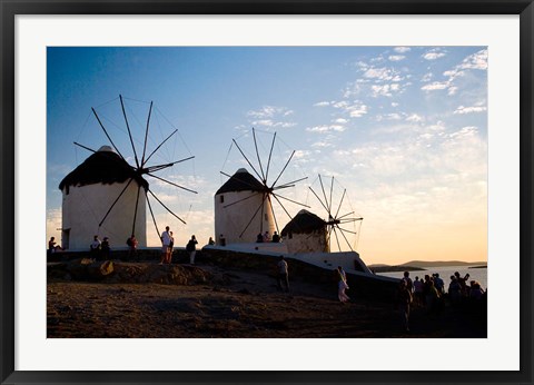 Framed Famous Windmills, Hora, Mykonos, Greece Print