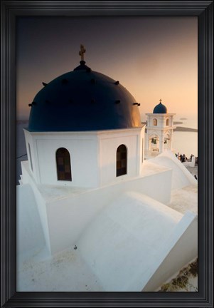 Framed Small Town of Imerovigli, Santorini, Greece Print