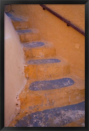 Framed Stairways Leading Up, Oia, Santorini, Greece Print