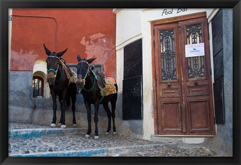 Framed Town of Fira, Santorini, Greece Print