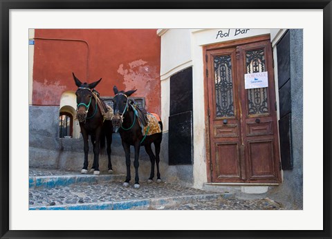 Framed Town of Fira, Santorini, Greece Print