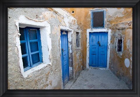 Framed Very Old Building Built, Oia, Santorini, Greece Print
