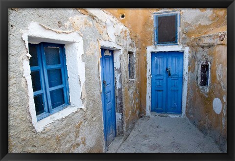 Framed Very Old Building Built, Oia, Santorini, Greece Print