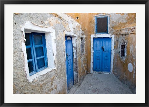 Framed Very Old Building Built, Oia, Santorini, Greece Print