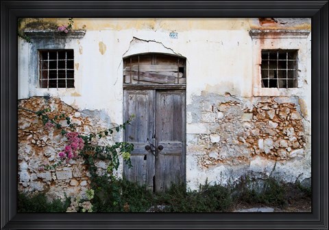 Framed Old Doorway, Chania, Crete, Greece Print