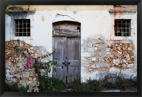 Framed Old Doorway, Chania, Crete, Greece Print
