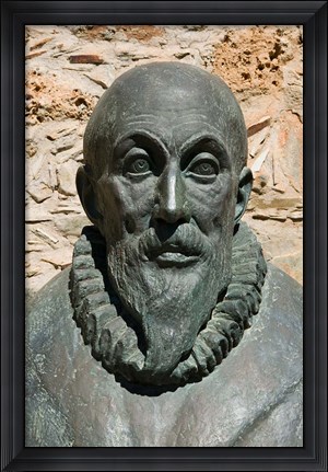 Framed Greece, Crete, Iraklio, Fodele, El Greco statue Print